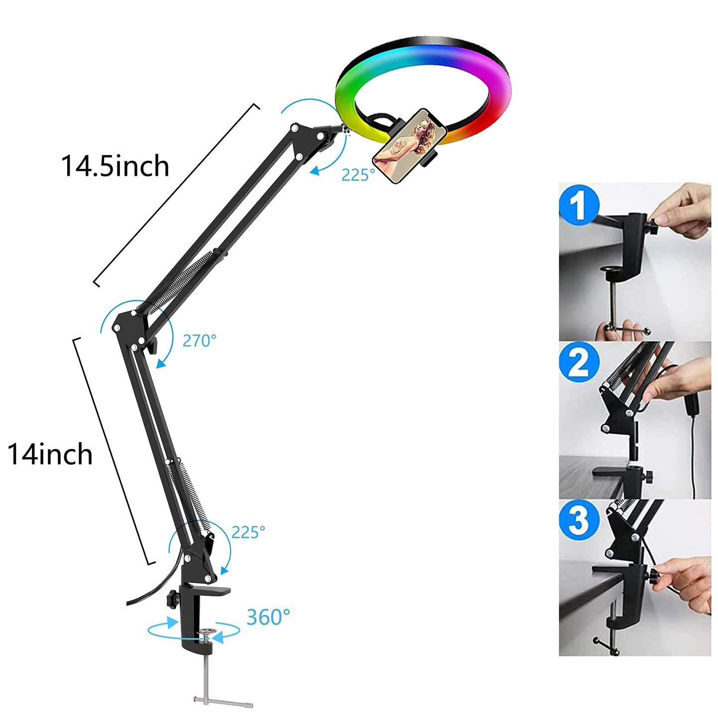 RGB Selfie Ring Light 26cm Fil - Photography Mobile Lighting review and price